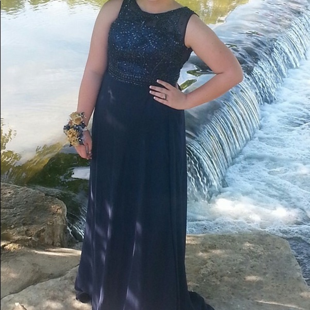 Blue sequins dress